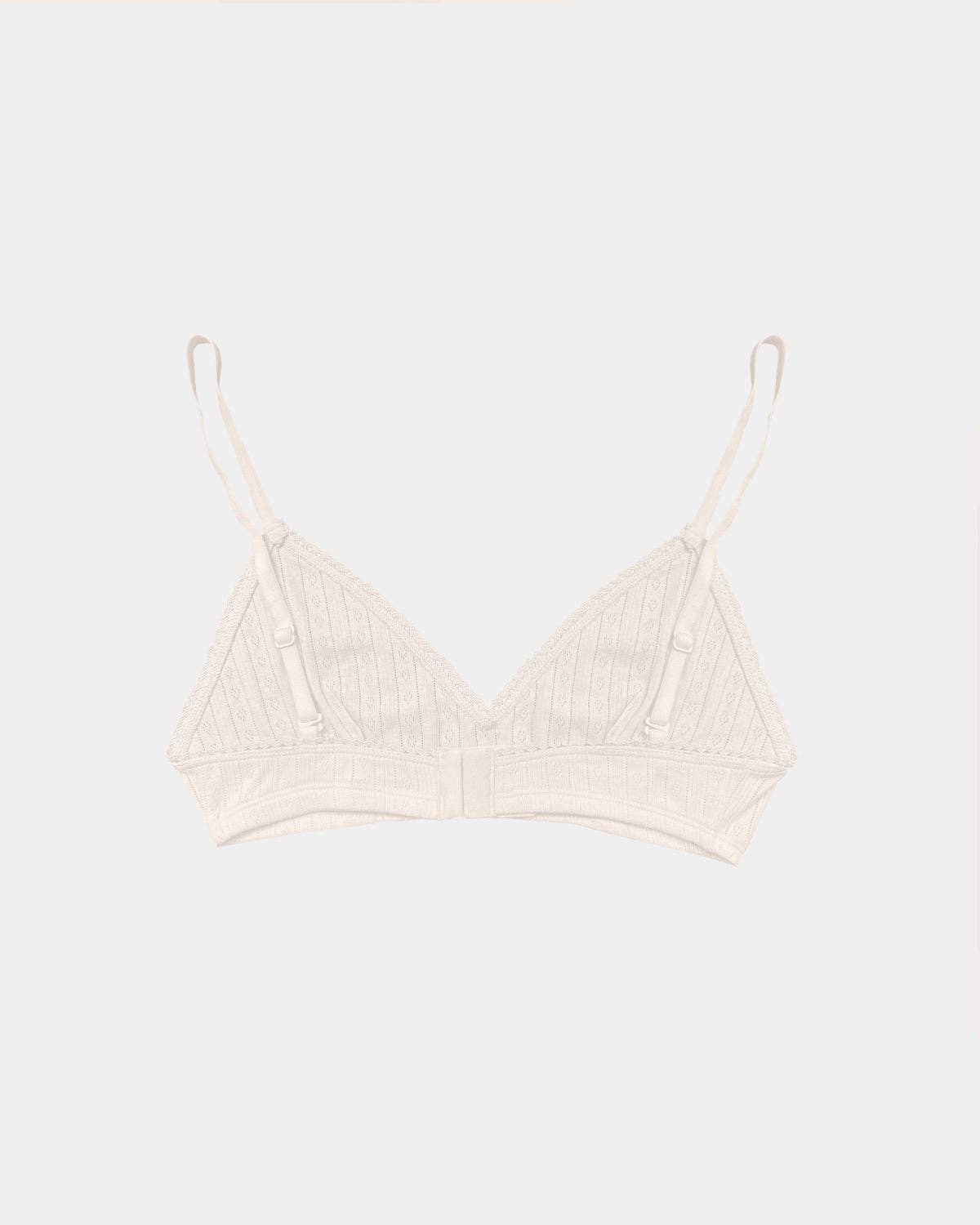 Women's Pointelle Bra - 100% Organic Cotton