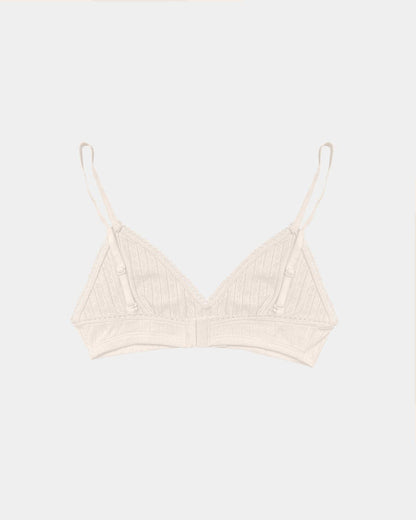 Women's Pointelle Bra - 100% Organic Cotton