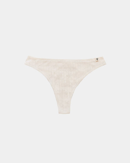 Women's Pointelle Thong - 100% Organic Cotton