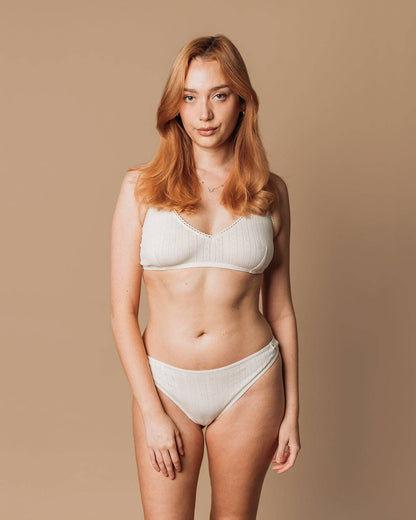 Women's Pointelle Bra - 100% Organic Cotton