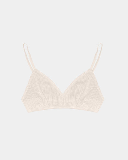 Women's Pointelle Bra - 100% Organic Cotton