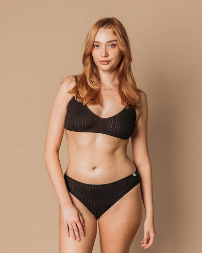 Women's Pointelle Thong - 100% Organic Cotton